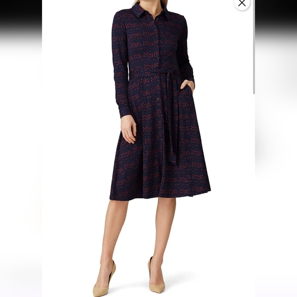 Boden Dresses & Skirts - Boden Susannah Navy Print Shirt Dress Size 6